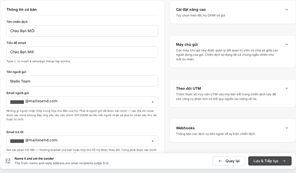 Tổng quan Chiến dịch email — detail