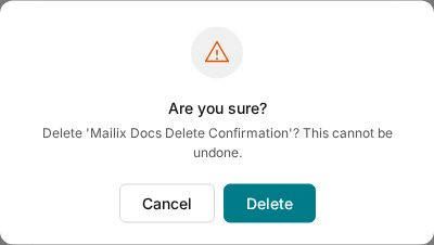 Sao chép, đổi tên và xóa Mẫu email — confirmation